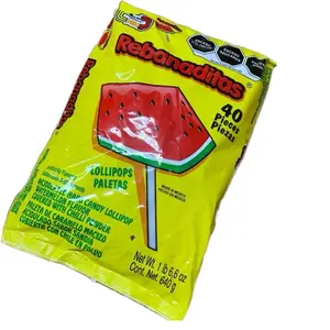 Candy Pop Rebanaditas 40 Pieces 640g Watermelon Flavor Lollipops Snack Sweet Treats