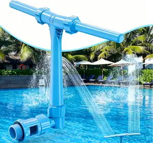 2026 Height Upgrade Dual Spray Pool Fountain, 360° Adjustable High-Pressure Waterfall Sprinkler Cooler for Above-Ground & Inground Pools, Relaxing Blue Cooling Jet water fun, Pool Accessories, Swimming Pool Accessories