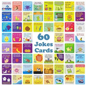 60 Piece Lunch Box Joke Cards, Fun Party Cards, Motivational Flashcards, Two-Sided Brain Teaser Greeting Cards, Party Mini Note Postcards