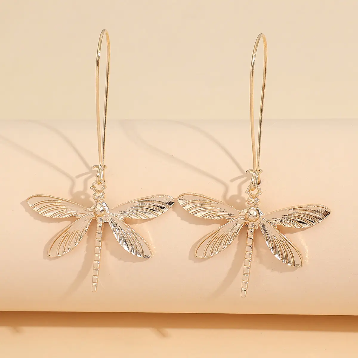Women's Silver Large Dragonfly Animal Earrings, Artificial Gemstone Jewelry for Daily Wear