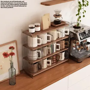 Multilayer Acrylic Cup Holder, Adjustable Display Rack, Space-Saving Storage Shelf, Desk Organizer for Home Office School Dormitory