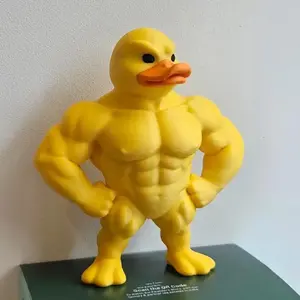 1pc Muscle Duck Statue - Cute & Unique Desk Decor, Indoor/Outdoor Decoration, Durable Plastic, No Electricity Needed, Perfect Gift for Friends & Colleagues, Home Decor