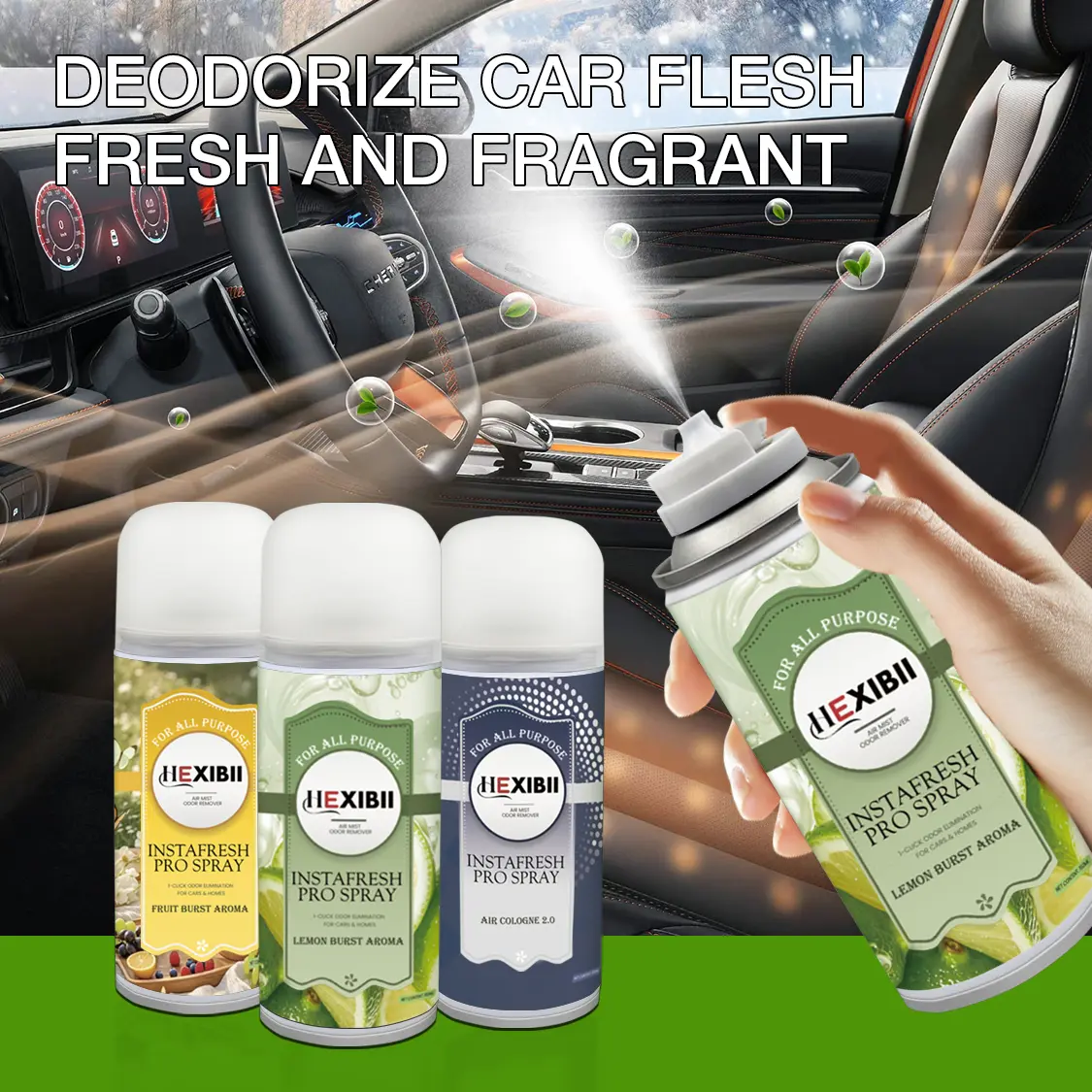 HEXIBII InstaFresher Automatic Spray Bottle - Floral & Fruity Home & Car Air Freshener, Odor Eliminator with Auto-Spray Mode, 6.2 Oz, Pack of 3, Safe & Tested Formula for Fresh and Clean Space,back to school,back to school haul
