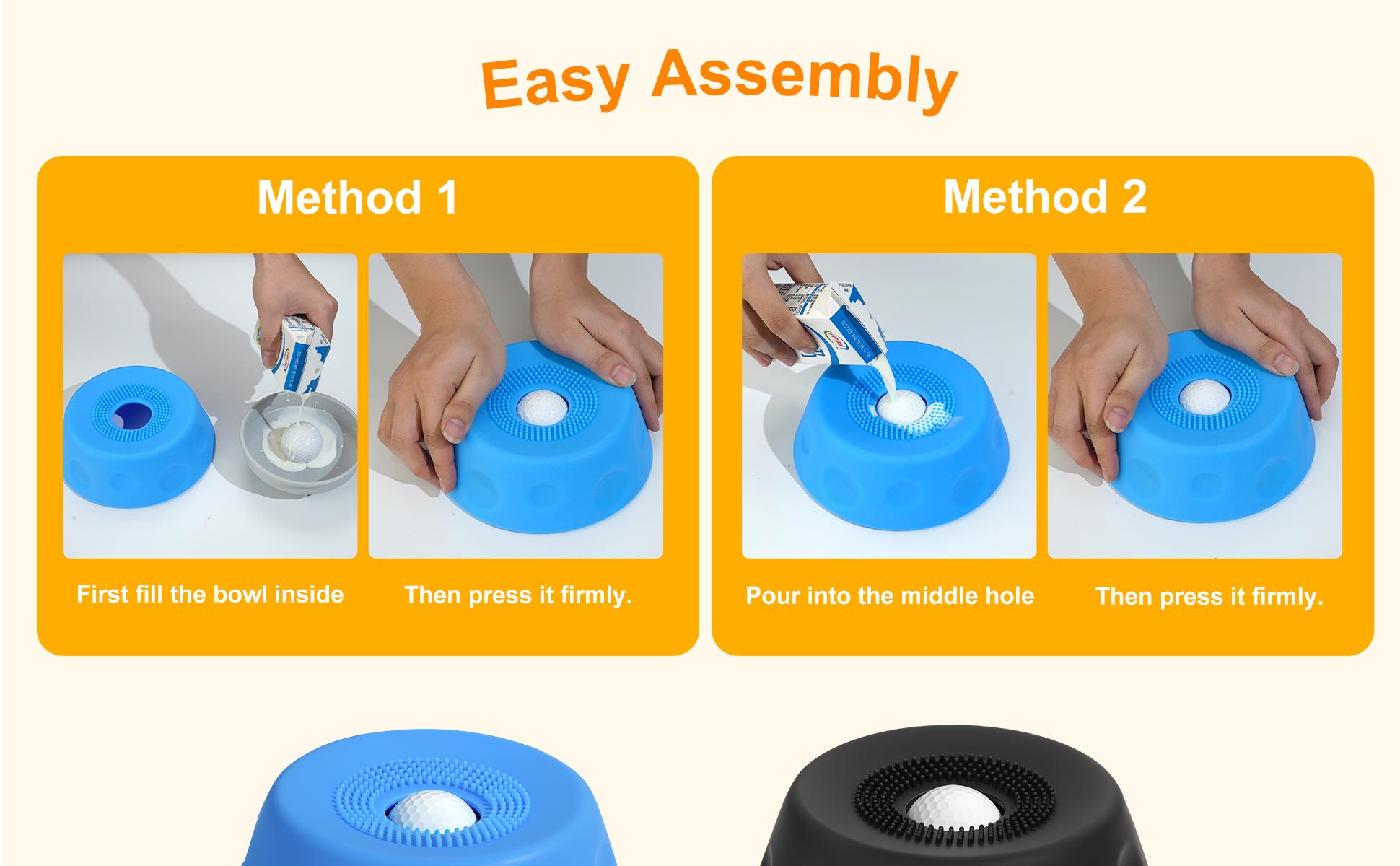 3-in-1 Suction Slow Feeder Dog Bowl, No-Spill Licking Mat with Built-in Treat Ball & Cleaning Brush, Interactive Anti-Slip Dog Bowl for Yogurt, Peanut Butter & Liquid Treats