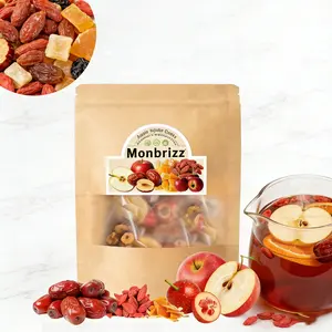 Monbrizz Summervibes Apple Jujube Detox Body Tea - Natural Apple, Orange, Goji Berry, Red Date & Hawthorn Herbal Tea Bags | Caffeine-Free, Supports Digestion, Immunity & Blood Health | No Additives, Vegan Wellness Tea