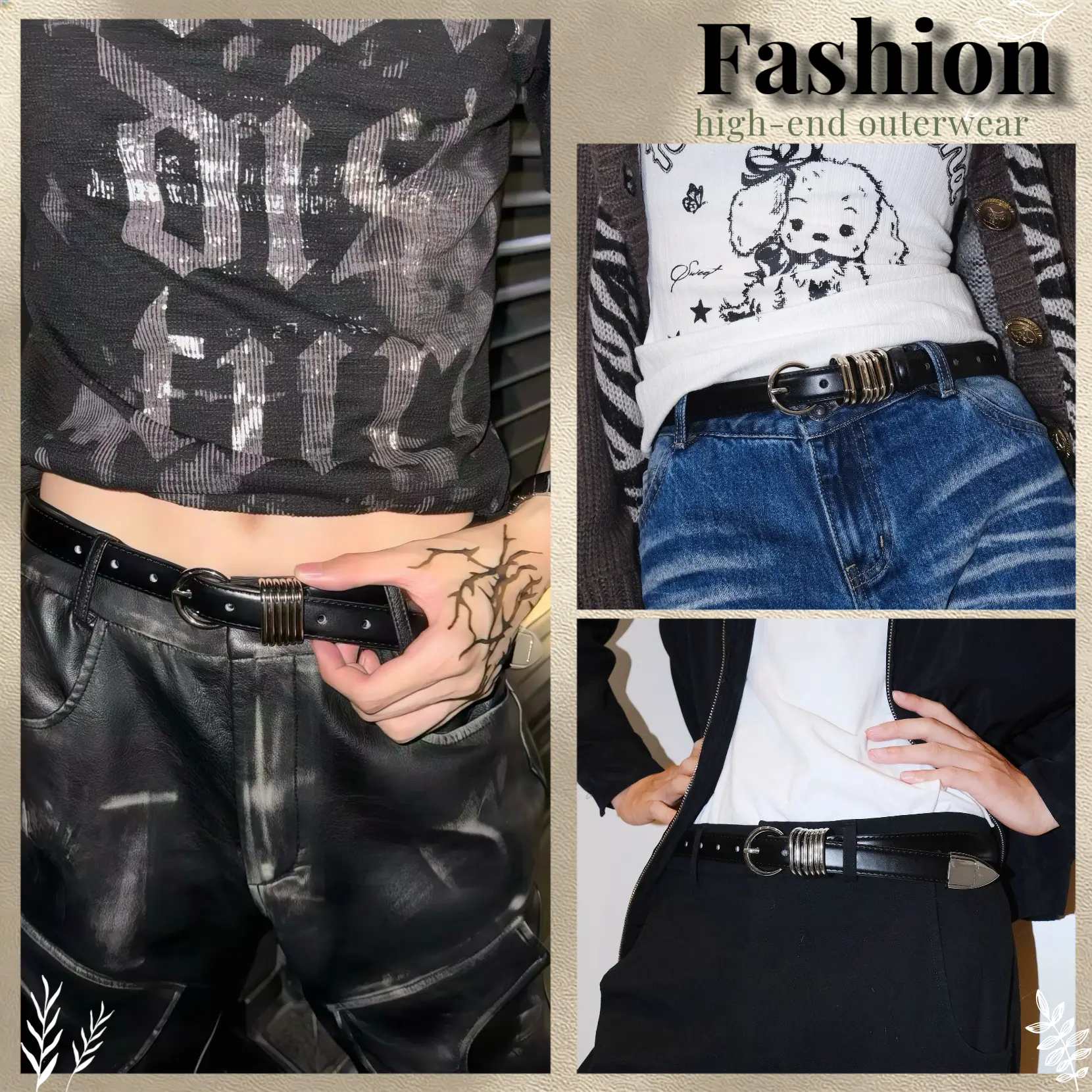 Genuine Leather Waist Belts for Women Luxury Metal Ring Waistband ...