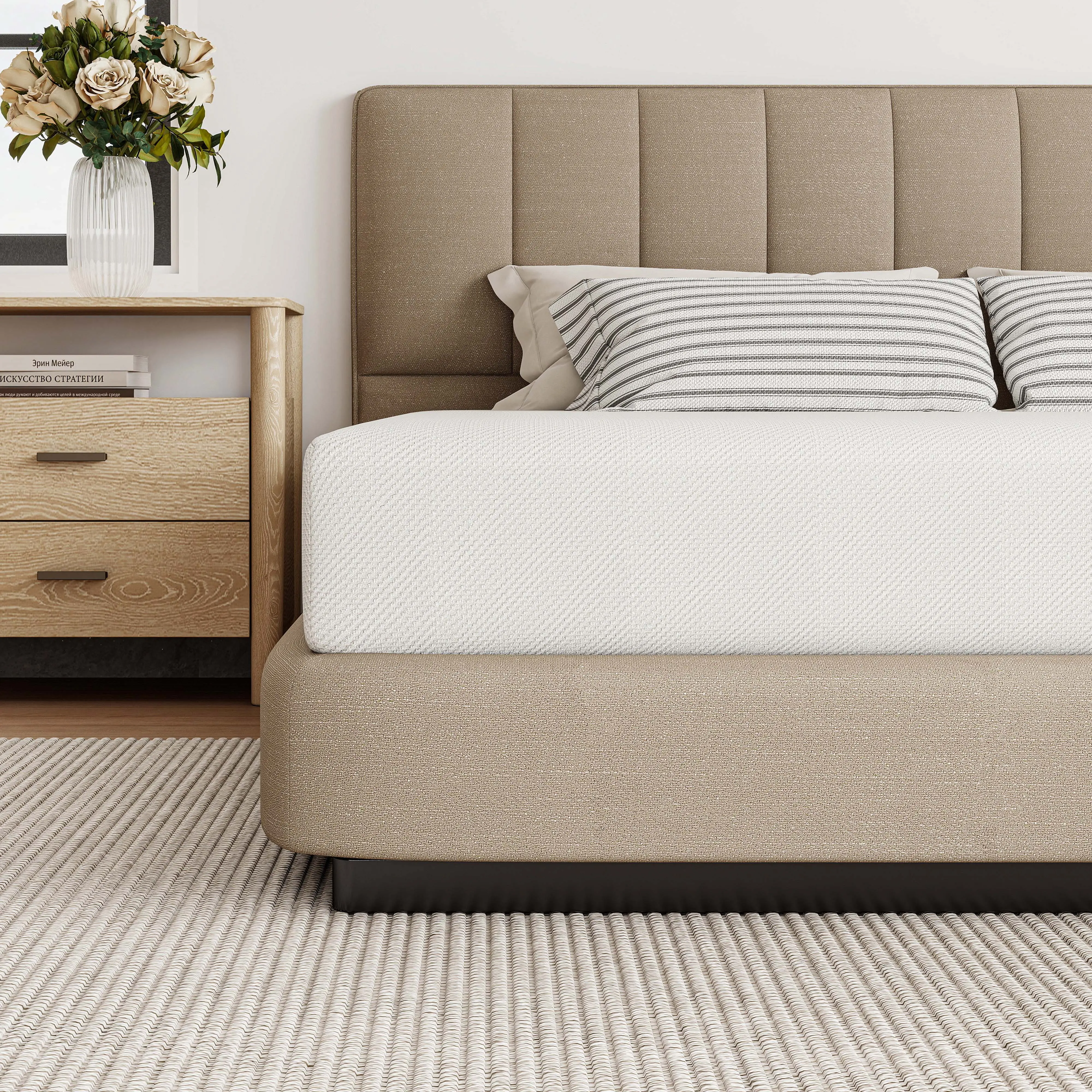 6-Inch Cool Breathable Gel Memory Foam silent Mattress,  Available in Twin, Full, Queen and King Sizes with Medium Firm Comfort. It Offers All-Night Peaceful Sleep, Relieves Full-Body , Creates an Ideal Mix of Gentle Softness and Stable Body Support