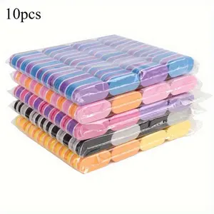 10Pcs Mini Nail Sponge Files and Buffers Set, Double-Sided Oval Nail Buffing Blocks, Unscented Manicure and Pedicure Tools for Gel Nail Polish Accessories.