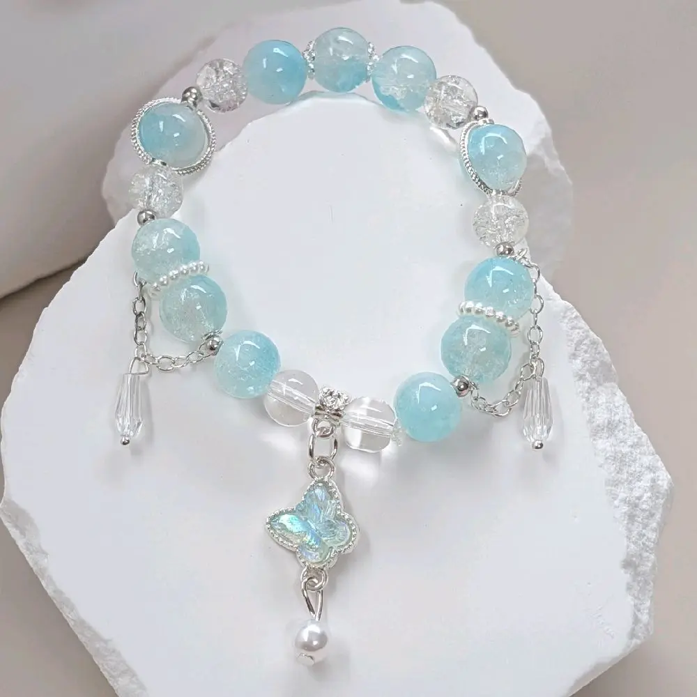 Flutter Aura Bracelet, Artisanal Soft Fabric Arm Candy Accessories for Women, Elegant Eco-Friendly Costume Jewelry, Bracelet Jewelry, Echo-Friendly, Casual, Unisex, Choking Hazard Is A Small Ball, No, One-Piece