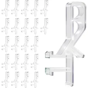 22 PCS Hidden Channel Valance Clips, 1-7/8 Inch Clear Plastic Blinds Clips for Valance with a Groove, Replacement Clips for Wood & Faux Wood Window Blinds