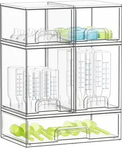 SpaceAid Baby Bottle Storage Organizer for Countertop, 5 Pack, 2S2M1L, 15.4" H