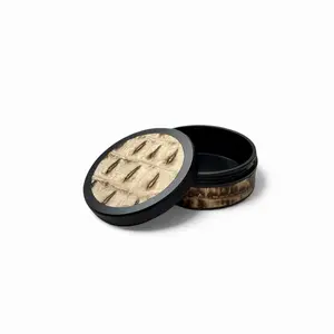 Black on White Embossed Croc Ruk Can | EDC Storage Can | Airtight Seal for Freshness | 100% Genuine Leather Top & Band | Aluminium Metal Canister | Travel Essential