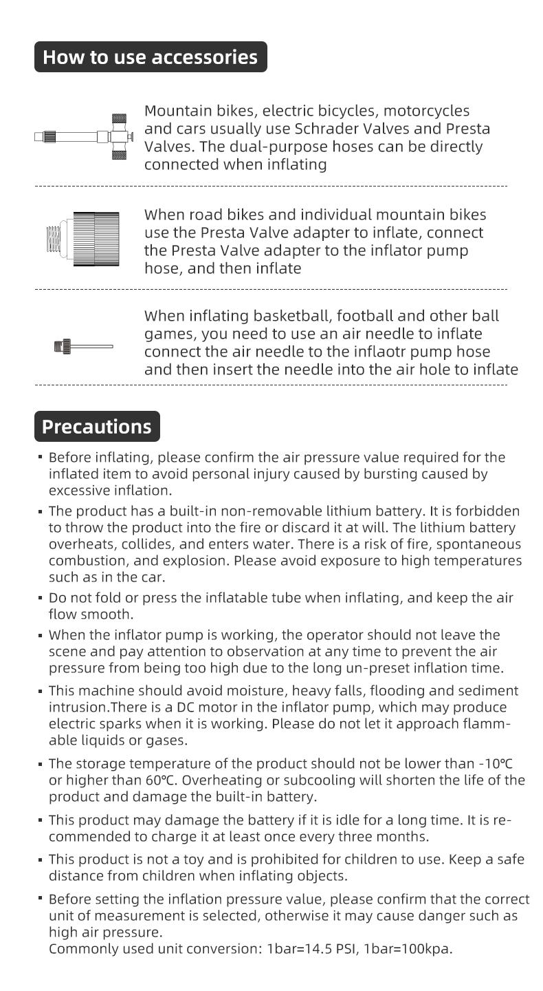 ROCKBROS Mini Bike Pump Electric 150PSI Auto-Shutoff Air Pump with Presta and Schrader Valve