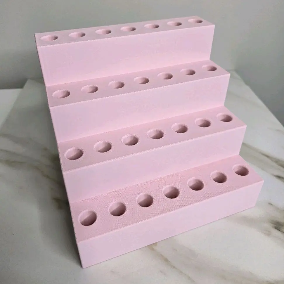 3D Printed Pastel Pink Rhinestone Pen Stand - 14mm Hole, Stable Base, Versatile Design, Compact, Regular, Easy to Use, No Additional Tools Required, Desk Accessories for Office Desks