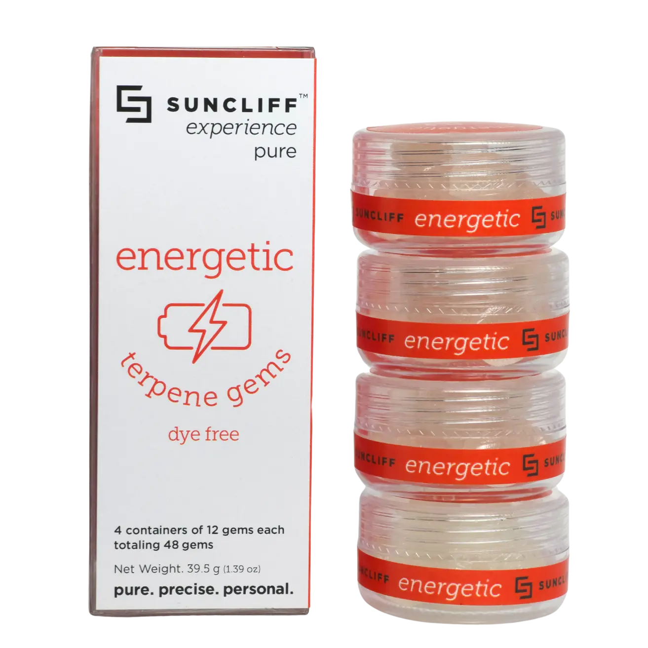 Suncliff Dye Free Terpene Gems 48-Count | Energetic Experience Pack | Natural Mood Gems Energy Stamina Supplements Brain Supplement Capsule