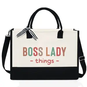 Boss Lady Things Tote Bag - Christmas Gifts for Boss Lady, Boss Lady Xmas Gifts For Women - Canvas Tote Bag with Zipper