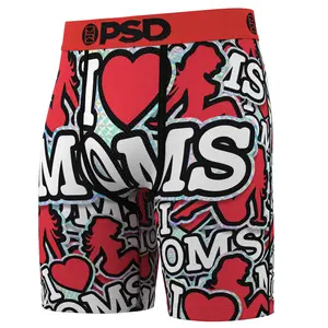 PSD Mens IHEARTMOMS Boxer Brief - Standard Length 7 Inch Inseam, Soft and Breathable Poly Blend Fabric
