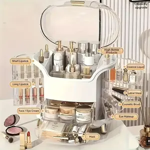 1 large-capacity cosmetic storage box, multi-functional cosmetic sorting storage box, skin care products, dust-proof makeup box, transparent visual cosmetic case, Valentine's Day gift gift, high-end gift box for girlfriends, wives and lovers