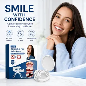Instant Custom Fit Silicone Denture Set for Adults – Snap On Veneers Cosmetic Teeth Cover with Moldable Gel, Comfortable Reusable Fake Teeth Kit for a Brighter Smile & Confidence Boost