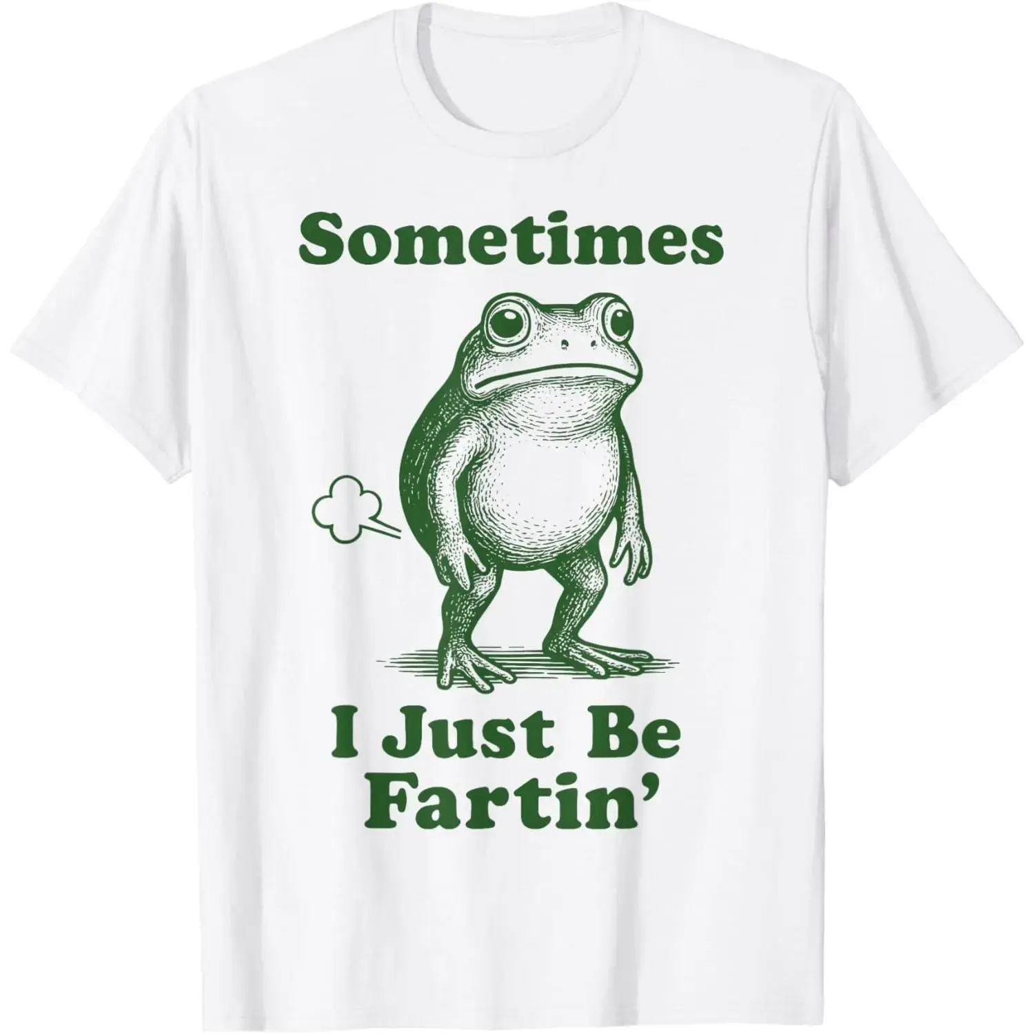 Men's Humorous Farting Frog Short-Sleeve T-Shirt, Menswear Streetwear Top for Casual Wear