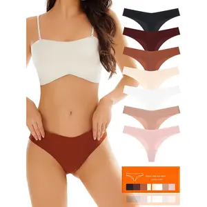 7-Pack Seamless underwear Thongs for Women, No Show Breathable Ladies Thongs Comfortable Panties