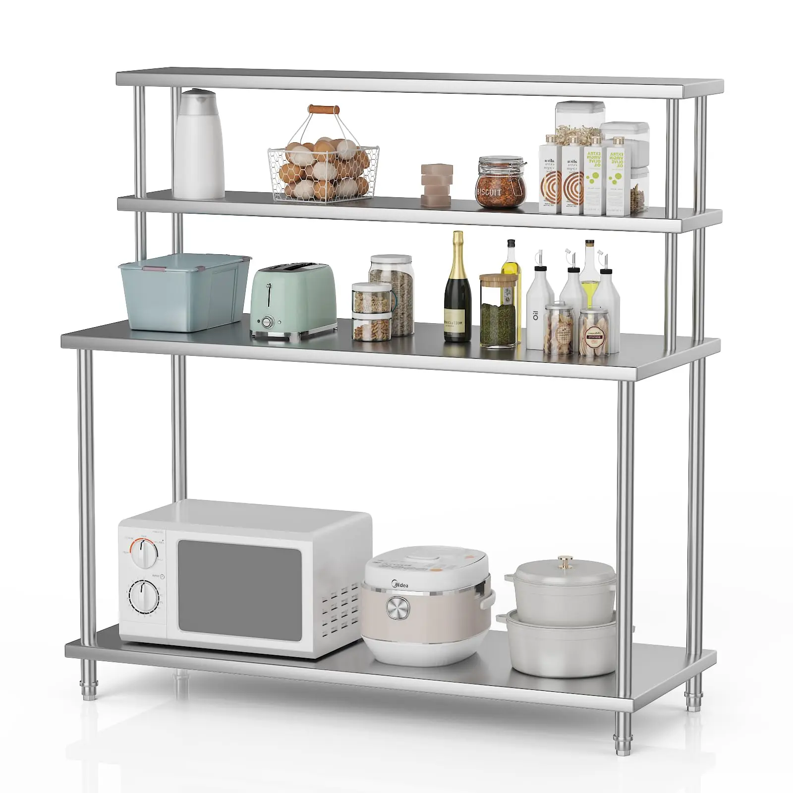 [2 Model Optional] Stainless Steel Workbench for Industrial and Commercial Use - Durable, Rust-Resistant, and Easy to Clean Work Table