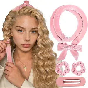 Heatless Curling Rods Set - 24cm Lightweight Damage-Free Sleep-Friendly Travel Ready Hair Curler Waver, Styling Tool for All Medium to Long Hair Types