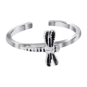 925 Sterling Silver Dragonfly Toe Ring Adjustable Nature Inspired Jewelry for Daily Wear