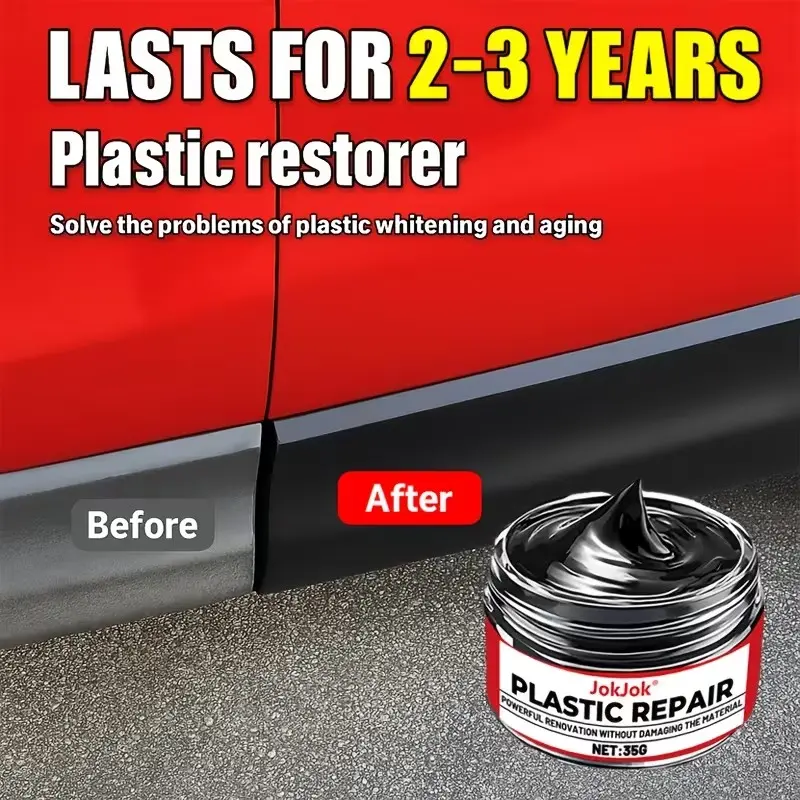 Quick-Drying Plastic Repair Paste, Perfect for Restoring Glossy Finish, Prevents Fading and Oxidation, Ideal for Bumper Maintenance, Car Scratch Repair