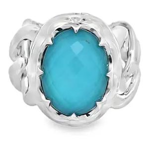 Margo Manhattan Silver Turquoise Doublet Luciana Ring