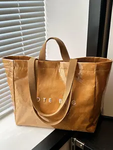 Women's Solid Color Tote Bag, Fashionable Large Capacity Shoulder Bag for Work & Daily Used, Casual Trendy Versatile High-quality Daily Commuting Bag
