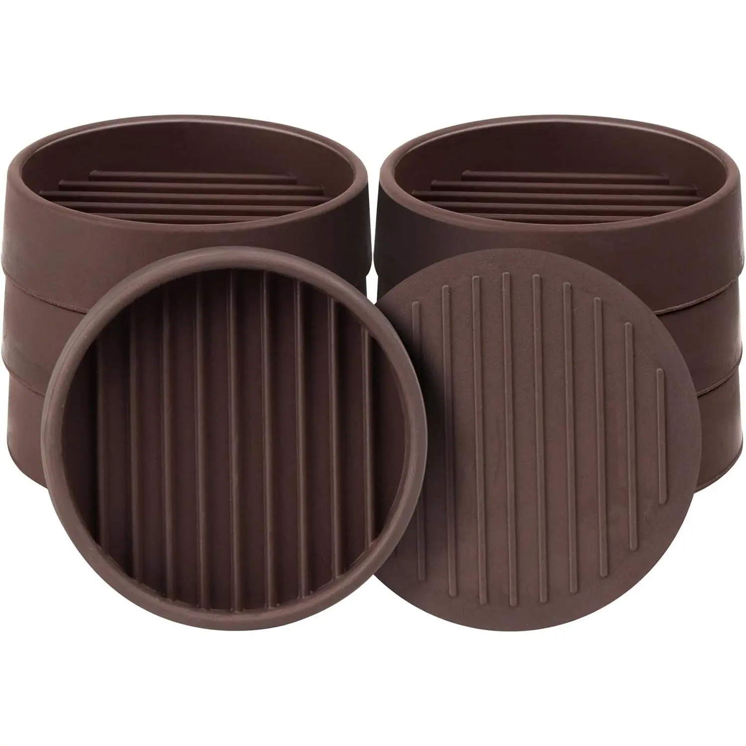 Non Slip Furniture Pads, 3"x3" Round Rubber Furniture Caster Cups Anti-Sliding Bed Stopper, Anti Grippers Floor Protectors for Furniture Bed, Couch, Chair  (Brown, 8 Pack)