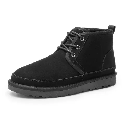 BRUNO MARC Men's Genuine Suede Furry Ankle Boots - Casual Walking Footwear, 110g Lightweight Cold Weather Gear, 6mm Sponge Soft Design, Closed Round Toe, Flexible TPR Sole