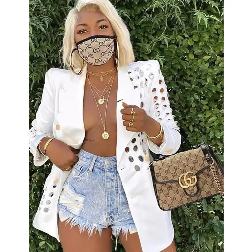 Cut Out White Blazer