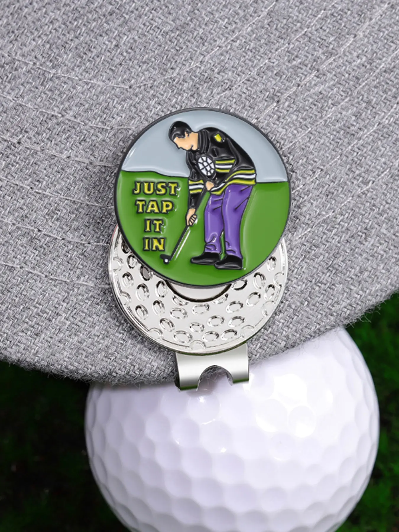 JUST TAP IT IN Golf Ball Mark Magnetic Adsorption Alloy Removable Marker Golf Accessories Creative Funny Fashionable Holiday Decoration Gifts Golf Gift Accessory