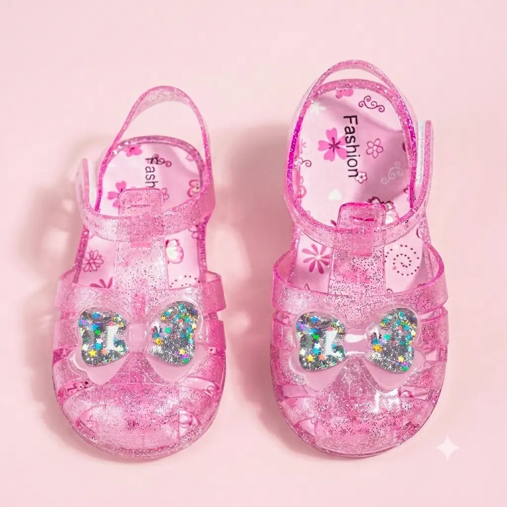Toddler Girl Sandals Little Girl Summer Shoes for Beach Costume Princess Dress Flat Breathable Soft Jelly Shoes For Cute Girl Closed Toe Beach Flat-Sandals For Toddler Little Kid Big Kids