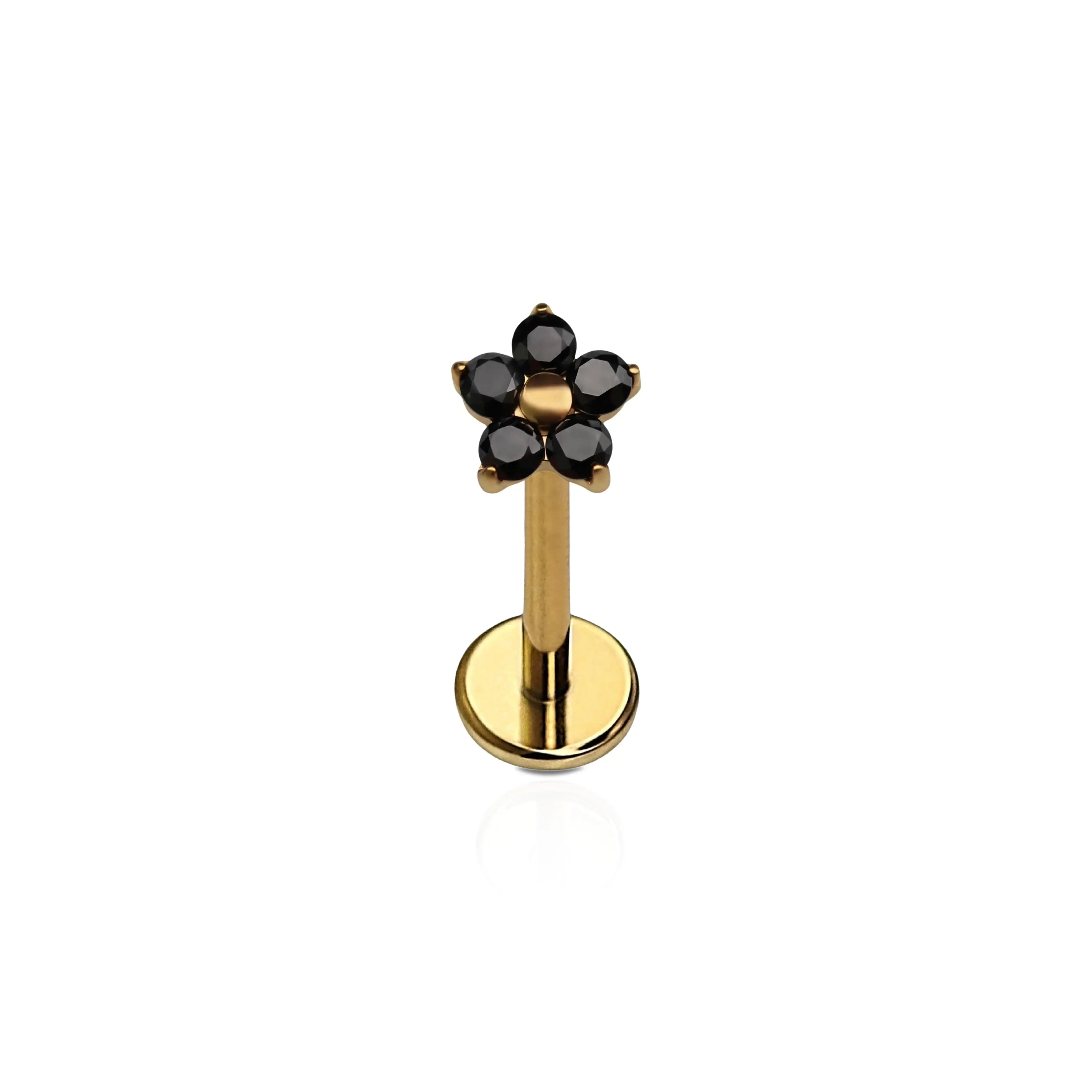 Black Dahlia Flat Back Stud Black Dahlia Flat Back Stud