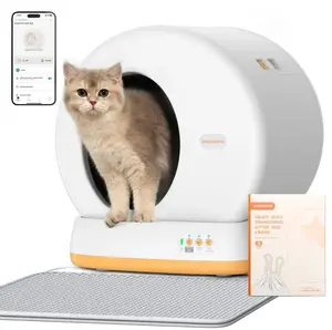 Meowant SC01 57.6L Automatic Cat Litter Box Self-Cleaning Odor-Free Pee Guard Auto Safety Stop App-Controlled with Mat & Liner Ultra Quiet Operation for Multi-Pets