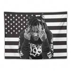 Juice Music WRLD Rapper Tapestry, Soft Polyester Fabric With Unique Design, Suitable For Hanging Decoration In Living Rooms, Bedrooms, University Dormitories, Camping And Gatherings - Machine Washable Modern Home Decoration, Room Decoration