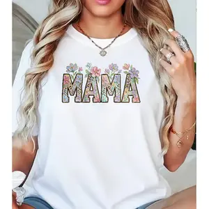 Floral Leopard Print Mama T-Shirt, Boho Mom Tee, Mother's Day Gift Idea
