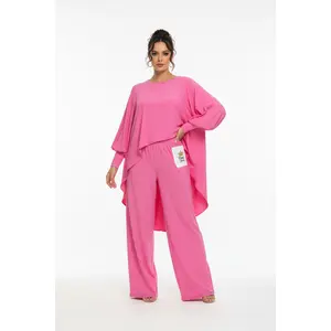 Classy Adore “Tickle Me Pink” Wide-Leg Pants