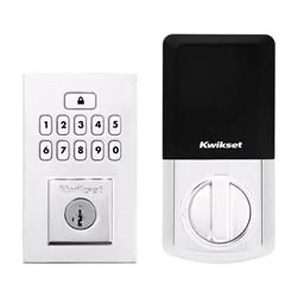Kwikset 5038897 Contemporary Smart Code Smart Door Lock - Polished Chrome Electronic Mechanical Deadbolt with SmartKey Security, Keyless Entry, Family Safety, Pack of 2, Smart Door Locks