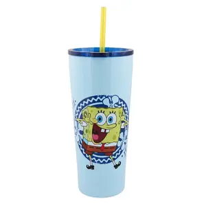 Nickelodeon Spongebob Squarepants 22-Ounce Stainless Steel Tumbler With Lid Nickelodeon Spongebob Squarepants 22-Ounce Stainless Steel Tumbler With Lid