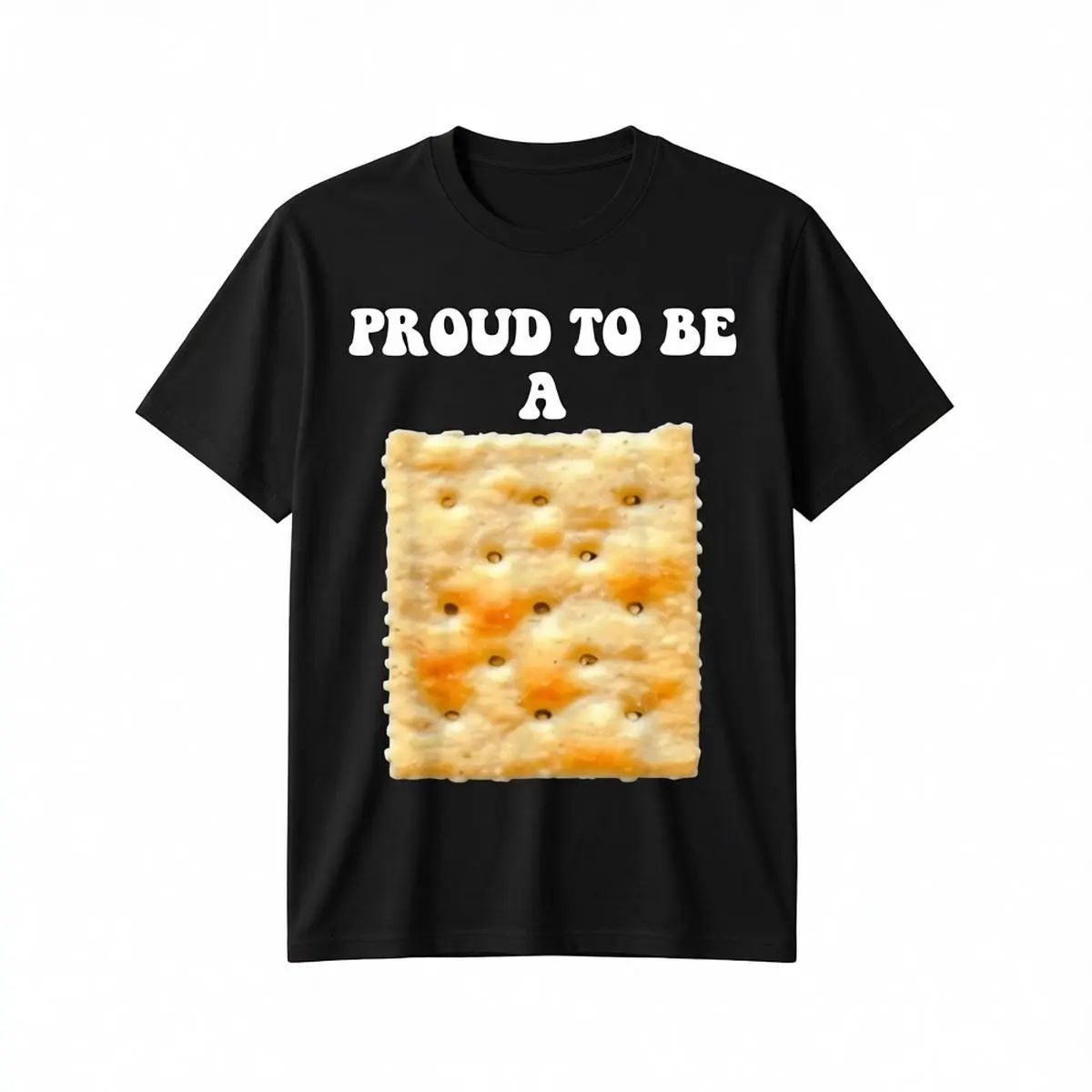 Men's 100% Cotton Soft Knitted Short-Sleeve Sporty Tee - Chic Preppy Korean Unisex Casual Streetwear, Customized "Proud to be a Cracker" Graphic Top, Black Sustainable US-Made Halloween Gift, Basic, Fashion, Unisex Fit, Pure Cotton, Street Wear, Crew Neck
