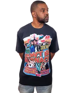 Mens Don't Be A Menace Vintage Stone Washed 100% Cotton Heavy Weight Graphic T-Shirt Crew Neck tees