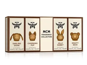 MCM Collection Mini Perfume EDP Gift Set – Eau de Parfum Sprays 4×0.34Fl. Oz/10ml | Darling Doxie | Charming Pup | Jolly Rabbit | Mighty Bear