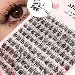 Plush Eyelash Clusters 8-16mm Natural D Curl DIY Cluster Lashes Extension, Fluffy False Eyelashes, Eyelash Extensions, Stunning Look, Easy Application, Perfect for Daily Use