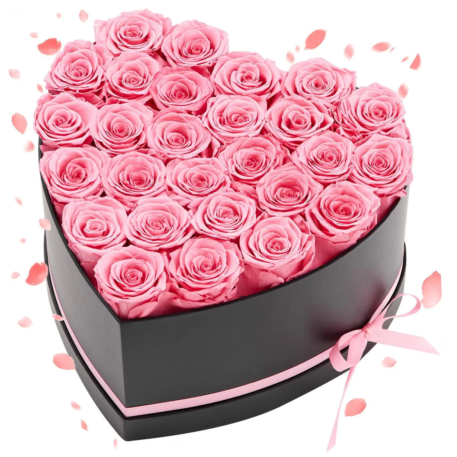 【SummerFinds】VEVOR 27-Pcs Colorful Eternal Rose Bouquet with Heart-Shaped Box & Ribbon, Romantic Artificial Flowers Gift for Valentine’s Day, Floral Decor for Women’s Birthday, Home Decor, Bouquet Artificial Flowers, Mixed-Color Rose Artificial Flowers