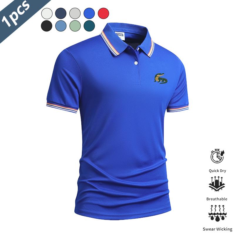 Men’s 5-pack alligator print polo shirts—lightweight, quick-drying, breathable summer short-sleeve collared T-shirts for business casual wear. Suitable for commuting, everyday wear, and light business outfits; pairs well with dress pants and casual trouse Men’s 5-pack alligator print polo shirts—lightweight, quick-drying, breathable summer short-sleeve collared T-shirts for business casual wear. Suitable for commuting, everyday wear, and light business outfits; pairs well with dress pants and casual trouse