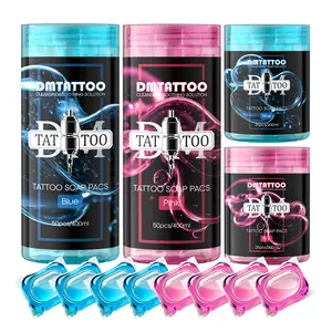 DM New Arrival Pink Tattoo Soap Pacs 6.7OZ/13.4OZ, Tattoo Soap Blue for Tattoos Piercings, Ultra Concentrated Clean Skin Tattoo Supplies